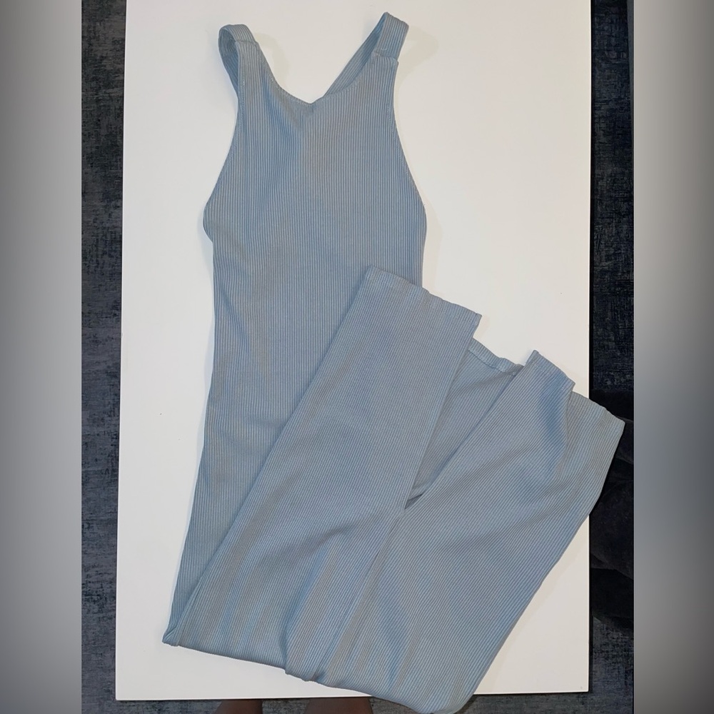 H&M ribbed backless dress midi length